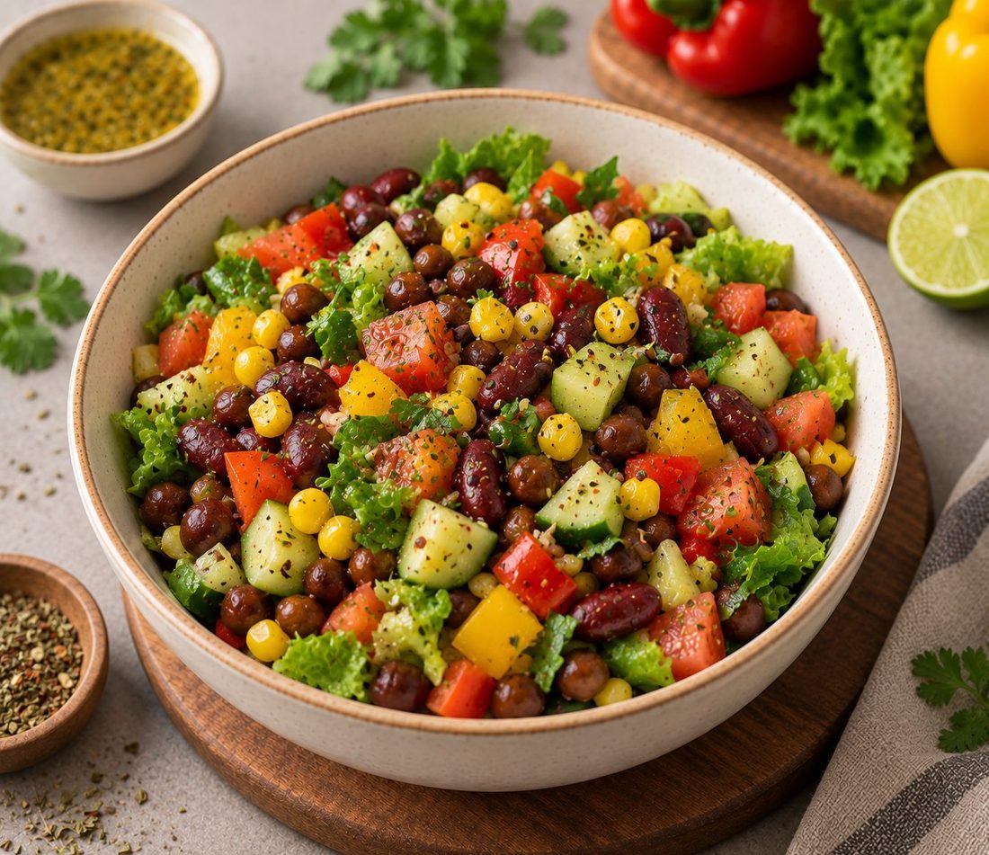 Bean and chickpea salad
