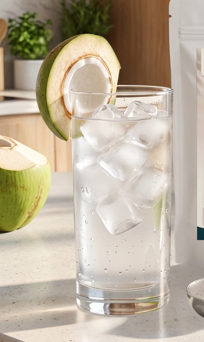 Fresh coconut water glass